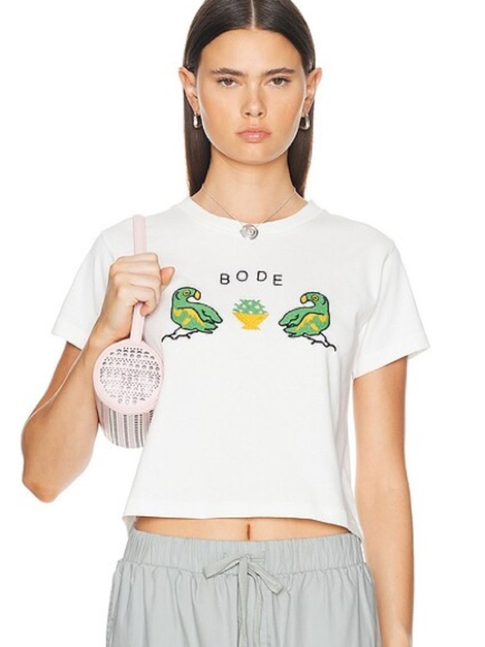 bode parrot embroidered t shirt - size small